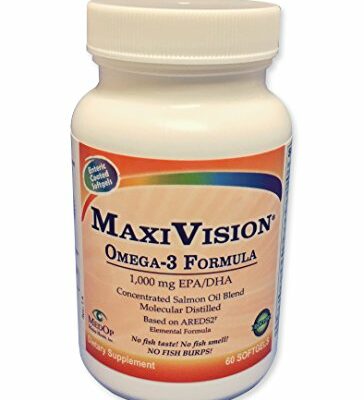 MaxiVision® MaxiTears Omega-3 Formula (60-Count) - Omega-3 Fish Oil Supplement for Eye Health & Dry Eye Support - Enteric Coated Softgels - 1 Bottle