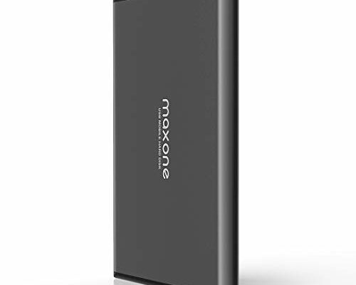 Maxone 500GB Ultra Slim Portable External Hard Drive HDD USB 3.0 for PC, Mac, Laptop, PS4, Xbox one - Charcoal Grey