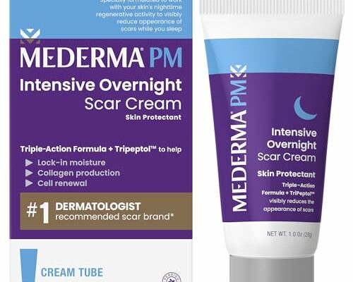 Mederma PM Intensive Overnight Scar Cream, Works with Skin's Nighttime Regenerative Activity, Clinically Shown to Make Scars Smaller and Less Visible, 1.0 Oz (28g)