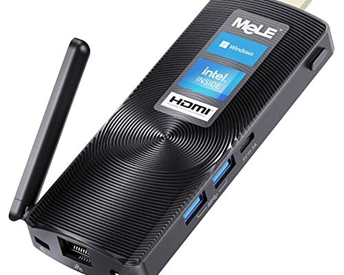 MeLE Fanless Mini PC Stick PCG02 Windows 11 Pro Celeron J4125 8GB RAM 256GB eMMC, Micro Computer Stick Supports HDMI 4K@60Hz, Gigabit Ethernet, Wi-Fi5 on Business, Industrial, Office, Media, Video