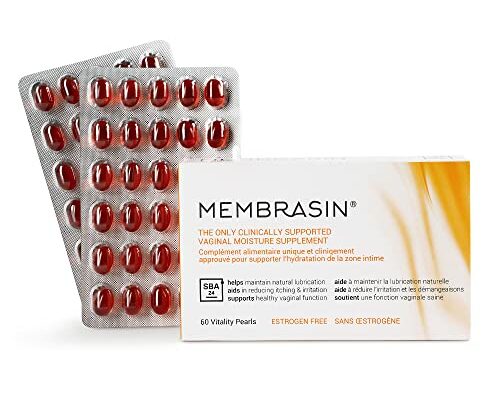 Membrasin Vitality Pearls, Feminine Moisturizer Oral Supplement for Vaginal Dryness, Estrogen-Free Daily Supplement to Help Maintain Natural Lubrication, 60 Pills