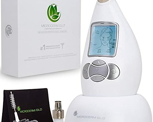 Microderm GLO Diamond Microdermabrasion Machine - Best Gift for Women - Dermabrasion & Anti Aging Wrinkle Skincare - Home Facial Treatment System - Blackhead Remover & Exfoliator for Acne Scars