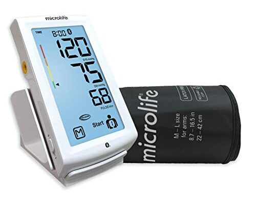 Microlife BPM8 Bluetooth Blood Pressure Monitor, Upper Arm Cuff, Digital, Bluetooth Connectivity, FREE Health App, Illuminated Touch Screen, Stores 240 Readings for 2 Users (120 readings each)