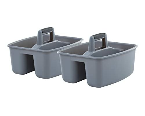 Mighty Tuff Rough and Rugged All-Purpose Cleaning Caddy, Grey/Black 2 Count (CD0170)