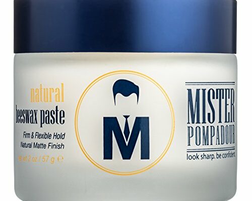 Mister Pompadour Natural Beeswax Paste | Matte Hair Product for Men & Women | HIgh Hold & No Shine | Water Based - Easy To Wash | 2oz