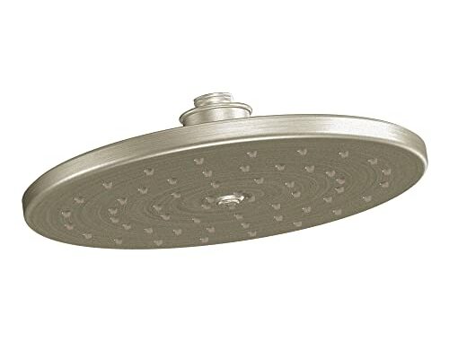 Moen Waterhill Brushed Nickel 10-Inch Wide Single Function Rain Showerhead with Immersion Rainshower Technology, S112BN