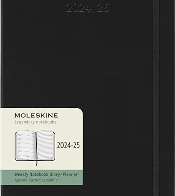 Moleskine Classic 18 Month 2024-2025 Weekly Planner, Hard Cover, XL (7.5" x 10"), Black, 208 pages