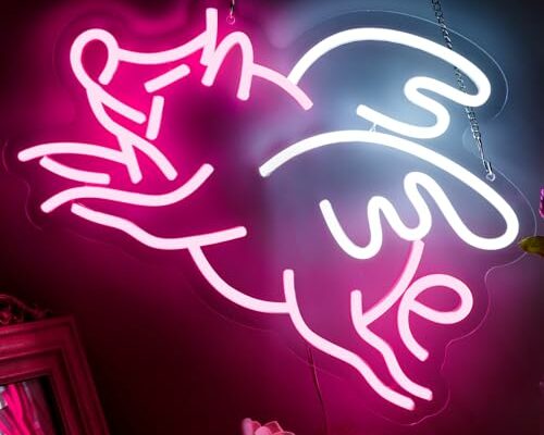 Moodlion Fly Pig Neon Sign For Wall Decor Studio Room Led Lights, Pink Pig Dream Decor Neon Signs Aesthetic Operated Light For Door Decorations, Bedroom Accessories Neon Sign