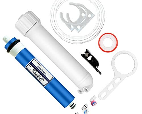 MOPUEHEL 150 GPD RO Membrane with Reverse Osmosis Membrane Housing Set, Reverse Osmosis Filter Replacement Kit, RO Membrane Housing Set for DIY RO Water System & Maple Syrup Reverse Osmosis System