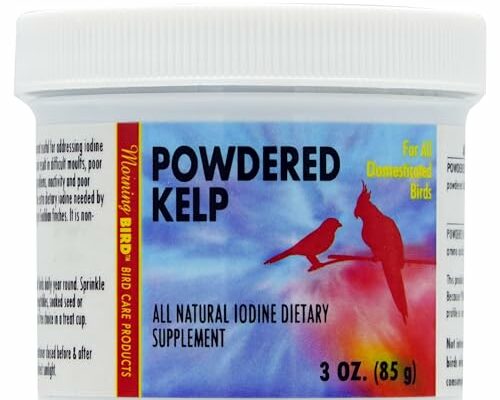 Morning Bird Powdered Kelp Birds Supplement, Iodine Dietary Supplement with Vitamins, Minerals and Amino Acids for Birds