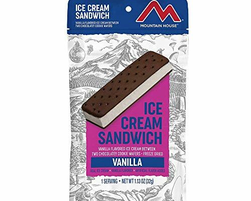 Mountain House Vanilla Ice Cream Sandwich | Freeze Dried Backpacking & Camping Food | 1 Serving