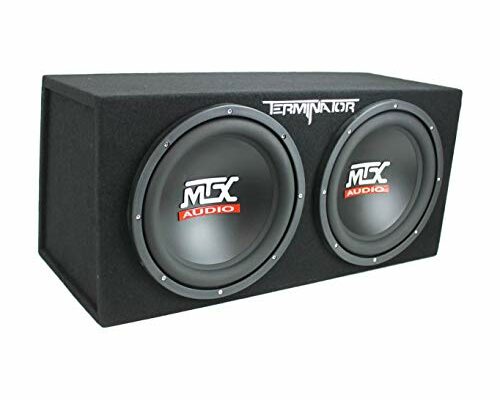 MTX Terminator 12 Inch 1200 Watt 2 Ohm Single Voice Coil Audio Dual Loaded Subwoofer Speaker Box Enclosure for Vehicle Sound System, Black