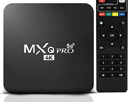 MXQ PRO 4K Android 11 Smart TV Box with TV Remote Control Android TV Box with 2.4G 5G Dual Band WIFI Quadcore Processor Home Media Player with 4K Resolution and Full HD Converter (16GB ROM 2GB RAM)