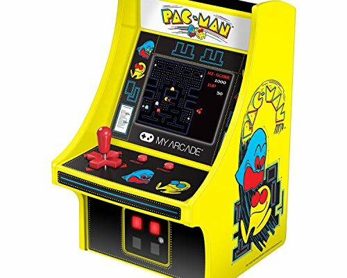 My Arcade DGUNL-3220 Micro Player Mini Arcade Machine Pac-Man Video Game, Fully Playable,6.75 Inch Collectible,Color Display, Speaker,Volume Buttons, Headphone Jack,Battery or Micro USB Powered, Black