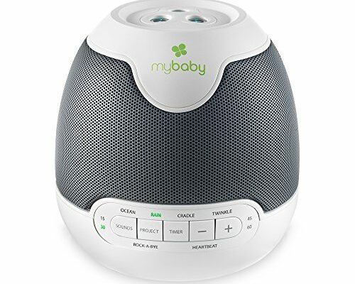 MyBaby Lullaby Sound Machine & Projector – Baby Sleep Machine Plays 6 Sounds & Lullabies, Projects Soothing Images - Auto-Off Timer, Adjustable Volume, Great for Baby Registry and Baby Shower Gifts