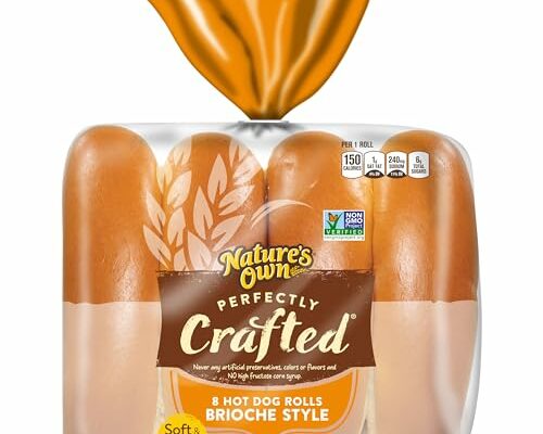 Nature's Own Perfectly Crafted Brioche Style Hot Dog Buns, Non-GMO Hot Dog Rolls, 8 Count