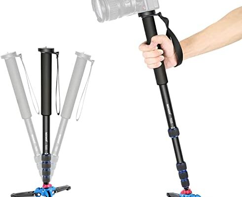 Neewer Extendable Camera Monopod with Detachable and Foldable Stand Base: Aluminium Alloy, Height 52-168 cm for Nikon Sony DSLR; Maximum Load of 5 kg