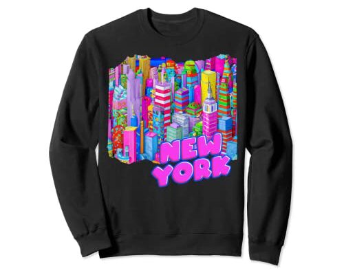 New York City Skyline 90s Colorful Art Travel Mod Indie Cute Sweatshirt