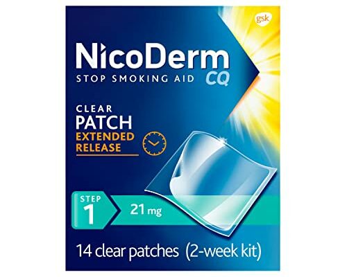 NicoDerm CQ Step 1 Nicotine Patches to Quit Smoking, 21 mg, Stop Smoking Aid, 14 Count