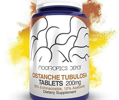 Nootropics Depot Cistanche tubulosa Tablets | 200mg | 60 Count | Minimum 50% Echinacoside + 10% Acetoside (Verbascoside) | Promotes Physical Strength and Energy | Promotes Vitality