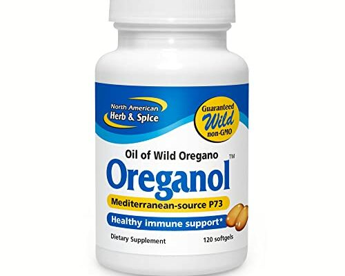 NORTH AMERICAN HERB & SPICE Oreganol P73-120 Softgels - Immune System Support - Unprocessed, Vegan Friendly Wild Oregano - Mediterranean Source - Non-GMO - 120 Servings