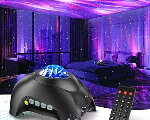 Northern Galaxy Light Aurora Projector with 33 Light Effects, Night Lights LED Star Projector for Bedroom Nebula Lamp, Remote Control, White Noises, Bluetooth Speaker for Parties