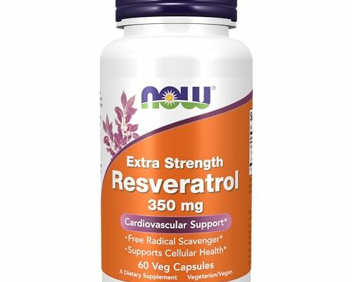 NOW Supplements, Extra Strength Resveratrol 350mg, Natural Trans Resveratrol from 700 mg Japanese Knotweed Extract, 60 Veg Capsule