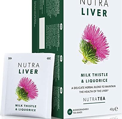 NUTRALIVER - Detox Tea for Liver Cleansing and Support - With Milk Thistle, Turmeric & Fennel - 20 Tea Bags - Herbal Tea by Nutra Tea