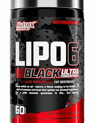 Nutrex Research Lipo-6 Black Ultra Concentrate | Thermogenic Energizing Fat Burner Supplement, Increase Weight Loss, Energy & Intense Focus |Capsule, 60Count