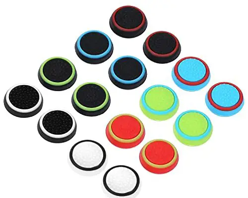 Obeka Compatible with 8 Pairs Thumb Grips Silicone Analog Stick Covers Thumbstick Controller Replacement Joystick Cap PS4 PS3 PS2 Xbox One Xbox 360 Wii U