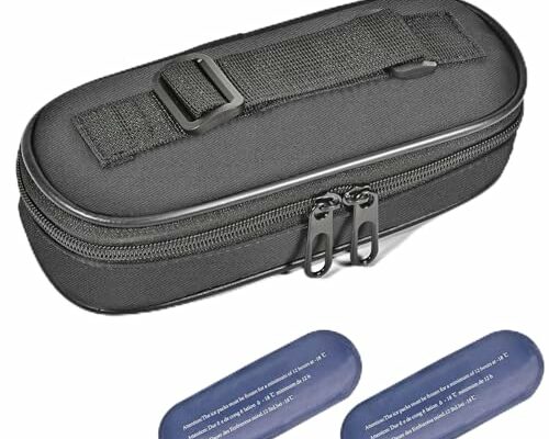 Olaismln Insulin Cooler Travel Case, Diabetic Travel Bag for Insulin Pens, Small Insulated Medicine Carrying Case with 2 TSA Approved Ice Packs