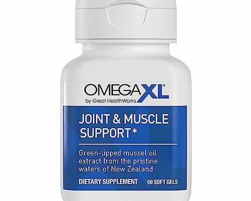 OmegaXL Joint Support Supplement, for Relief - Natural Muscle Support, Green Lipped Mussel Oil, Soft Gel Pills, Drug-Free, 60 Count