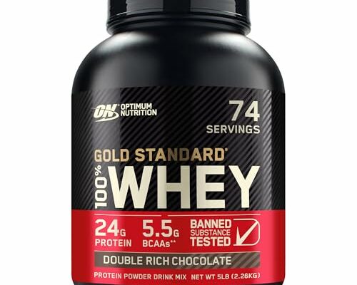 Optimum Nutrition Gold Standard 100% Whey Protein Powder, Double Rich Chocolate, 5 Pound (Packaging May Vary)