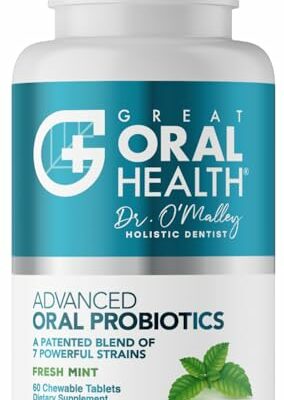 Oral Probiotics for Mouth Bad Breath Treatment for Adults: Dentist Formulated Advanced Oral Probiotics for Teeth and Gums with BLIS K12 M18-60 Chewable Oral Health Probiotics Supplement Tablets Mint