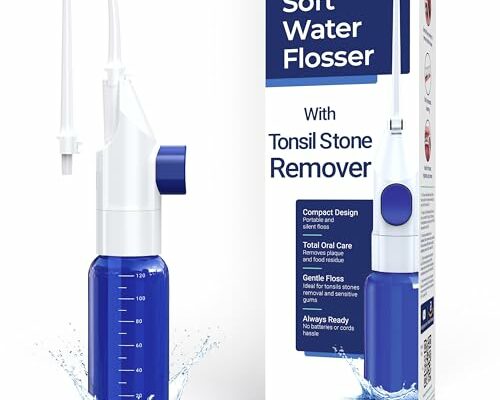 ORAVIX Dental Water Flosser Tonsil Stone Remover, Oral Irrigator Water Flosser, Gentle Water Flosser for Sensitive Teeth and Gums, Kids Water Flosser, Manual Water Flosser No Electricity or Batteries