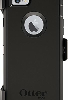 OtterBox iPhone 6 / 6s Defender Series Case - BLACK, rugged & durable, with port protection, includes holster clip kickstand