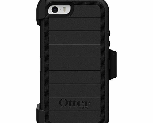 OtterBox iPhone SE (1st gen - 2016) and iPhone 5/5s Defender Series Case - 2016) and iPhone 5/5s ONLY - BLACK, rugged & durable, with port protection, includes holster clip kickstand