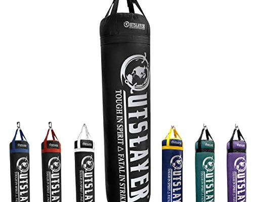 Outslayer Filled Punching Bag Boxing Training Practice MMA Heavy Bag 100 Pound Made in USA (Black)