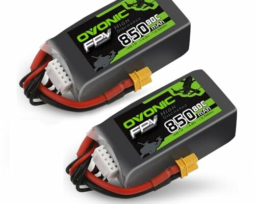 OVONIC 80C 4S 850mAh Lipo Battery 14.8V with XT30 Plug for Cinewhoops 2pcs