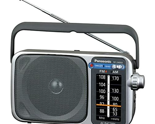 Panasonic Portable AM / FM Radio, Battery Operated Analog Radio, AC Powered, Silver (RF-2400D)