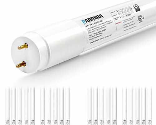 PARMIDA 20-Pack 4FT LED T8 Hybrid Type A+B Light Tube, 18W, Plug & Play or Ballast Bypass, Single-Ended OR Double-Ended Connection, 2200lm, Frosted Cover, T8 T10 T12, UL - 4000K