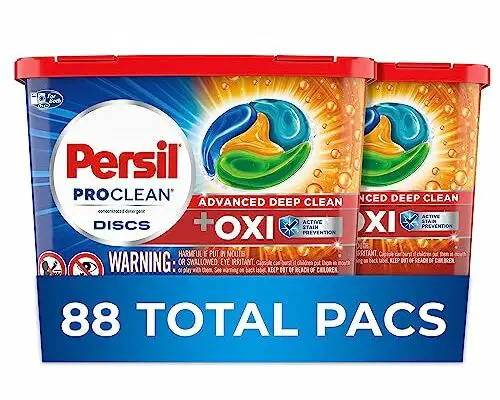 Persil Discs Laundry Detergent Pacs, Oxi, 44 Count, Pack of 2, 88 Total Loads