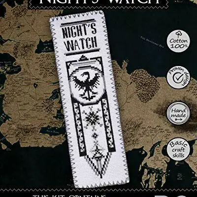 Personalized.Design Embroidery Kit 'Game of Thrones: Night's Watch' - DIY Bookmark with GoT Cross Stitching Pattern