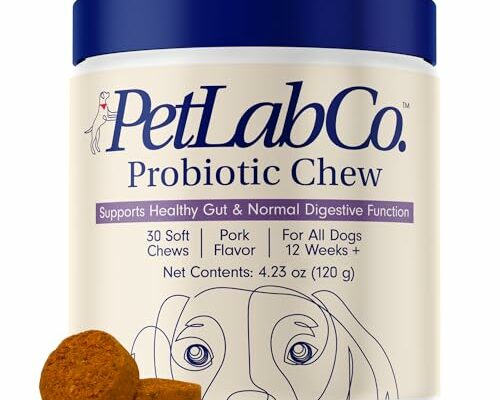 PetLab Co. Probiotics for Dogs, Support Gut Health, Diarrhea, Digestive Health & Seasonal Allergies - Pork Flavor - 30 Soft Chews - Packaging May Vary