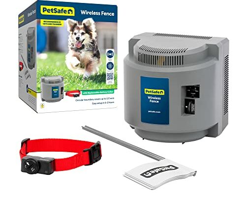 PetSafe Wireless Pet Fence - The Original Wireless Containment System - Covers up to 1/2 Acre for Dogs 8lbs+, Tone/Static - America's Safest Wireless Fence from Parent Company Invisible Fence Brand