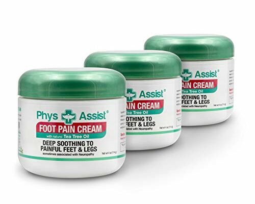 PhysAssist Soothing Foot Cream to Feet and Legs (Three - 4 oz jars) Soothing to feet and Legs.