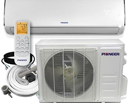 PIONEER Diamante Series Ductless Mini-Split Air Conditioner Inverter Heat Pump Full Set with 16 Ft. Kit