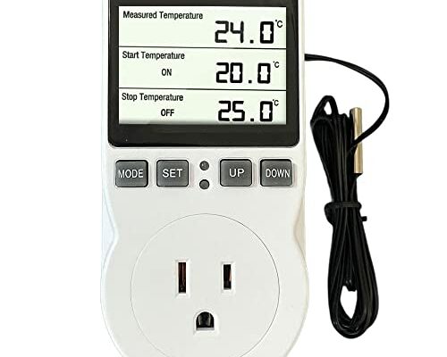 Plug in Thermostat Temperature Controller Electric Digital Thermostat Heating Cooling Mode Timer White