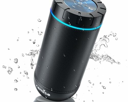 Portable Bluetooth Speaker, IPX5 Waterproof Shower Speaker with 360° HD Surround Sound, Punchy Bass, Wireless TWS Pairing, 24H Playtime, Wireless Speaker for Home/Outdoor/Camping/Beach, Birthday Gift