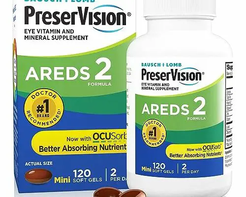 PreserVision AREDS 2 Eye Vitamin & Mineral Supplement, Contains Lutein, Vitamin C, Zeaxanthin, Zinc & Vitamin E, 120 Softgels (Packaging May Vary)